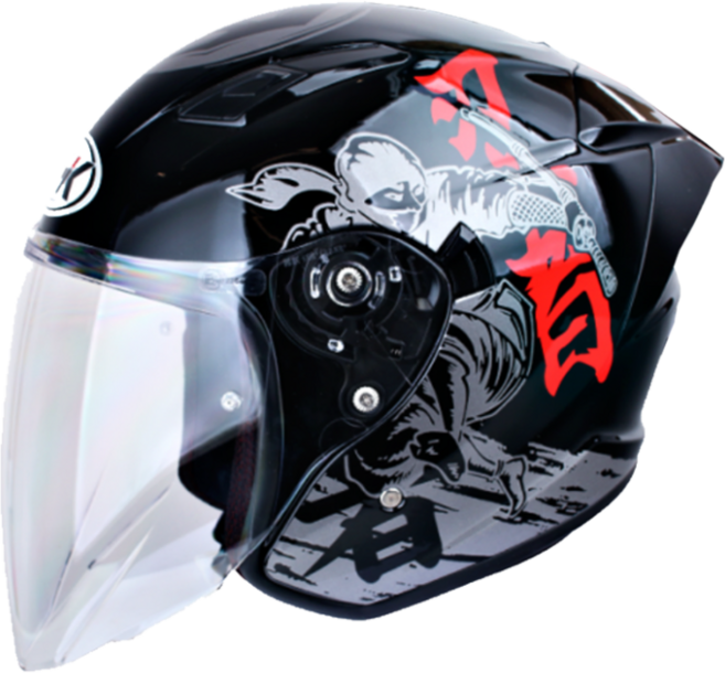 NHK S1 GP PRO 그래픽 시리즈 헬멧 듀얼바이저 오픈 페이스 하이바 오토바이 바이크 닌자 게이샤, 닌자블랙글로시