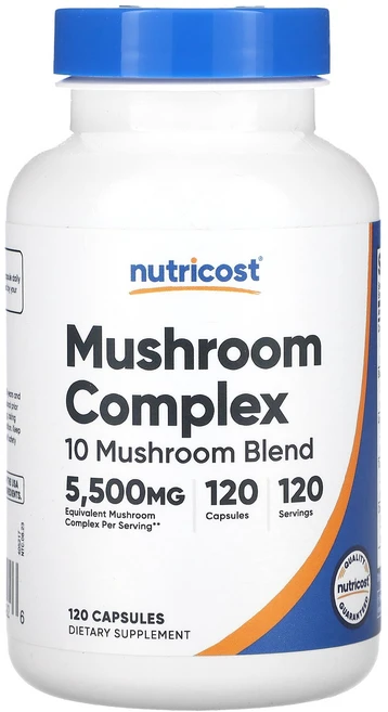 Nutricost 버섯 복합체 5500mg 캡슐 120정, Nutricost버섯복합체5500mg캡슐120정, 1개 - 쿠팡