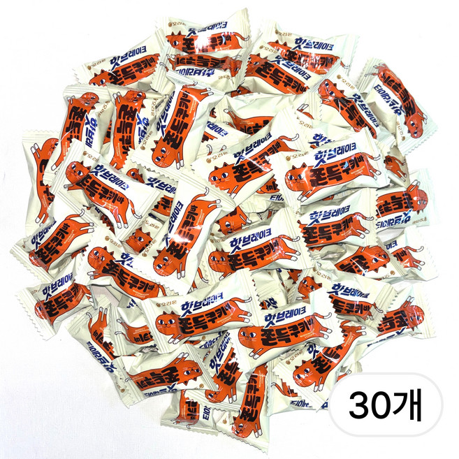 오리온 핫브레이크 쫀득쿠키바 미니 대용량 신제품 (개별포장), 30개, 11.3g