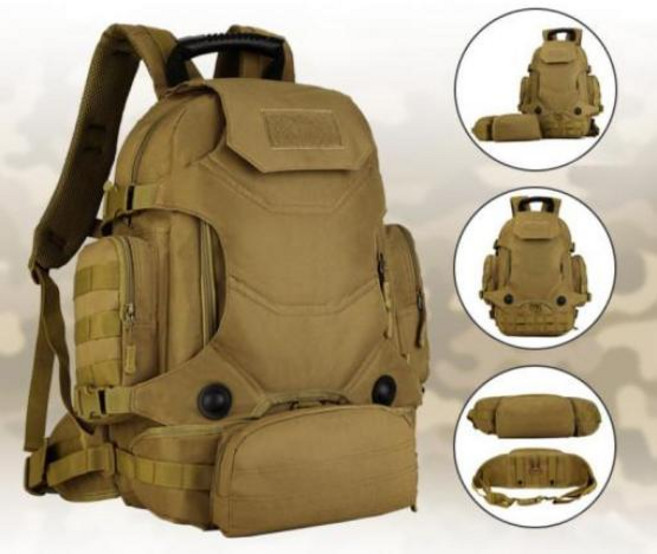 밀리터리 고급 전술 백팩 배낭 40리터 S427 힙색 탈부착가능, 블랙