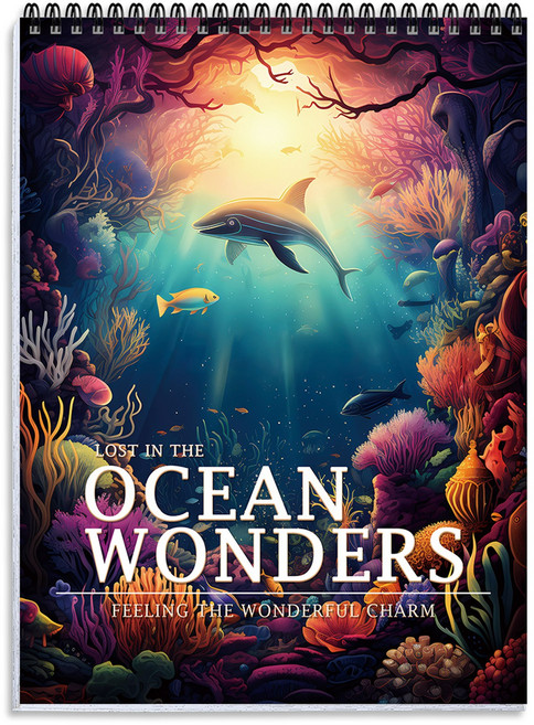 NICEROSE 컬러링북 성인용 바다의 경이로움 테마 성인을 위한 색칠 놀이, OCEAN WONDERS