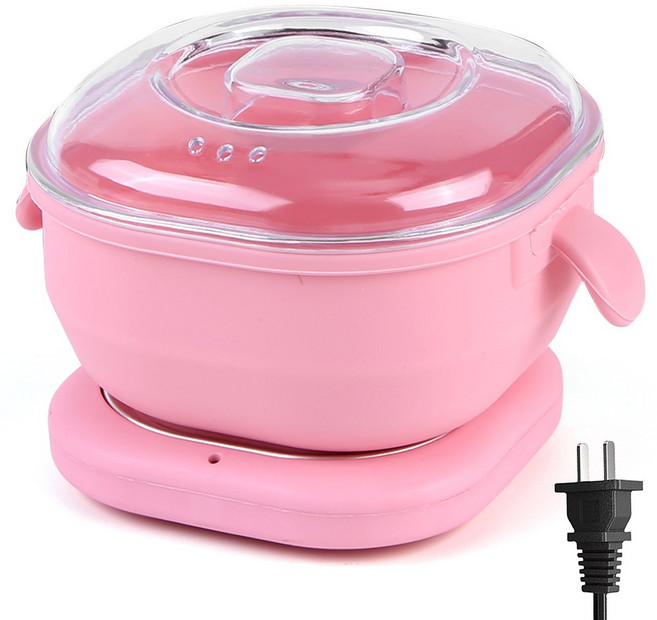 실리콘 워머 접이식 히터 휴대용 포트 400ML 전기 핫 기계 제모 100W, 2) Pink US Plug, 2) Pink US