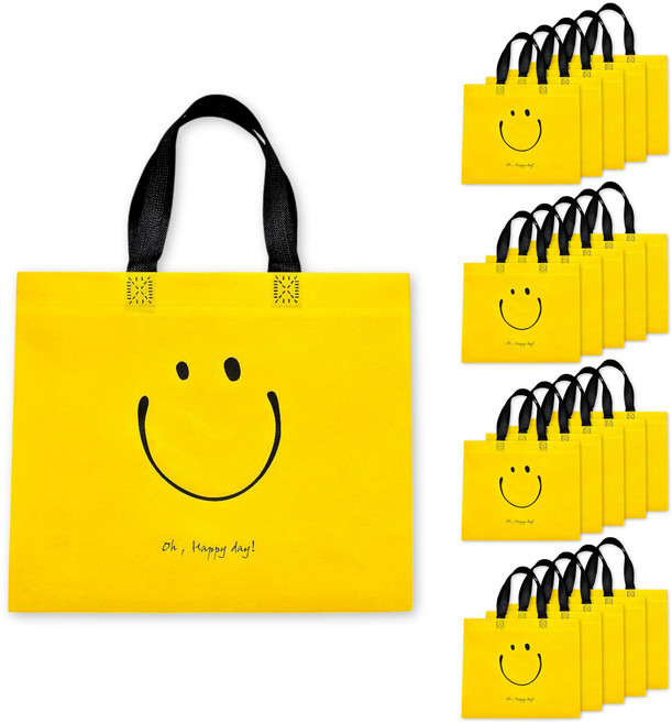 리유저블 방수 부직포 쇼핑백 20개, 오해피데이