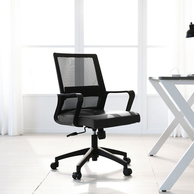 린백토리 LB13M 공부 학생 사무실 편한 회의실 공부용 컴퓨터 책상 의자, 블랙 + 그레이