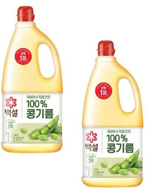 CJ제일제당 백설 콩기름 1.8L 2개