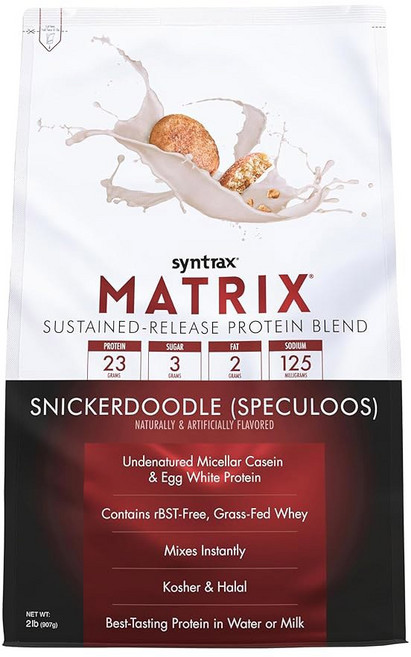 신트랙스 뉴트리션 매트릭스 방출 땅콩버터 단백질 5파운드. 조각 쿠키 - 지속 블렌드 진짜, Snickerdoodle Cookie, 2 Pound, 1개