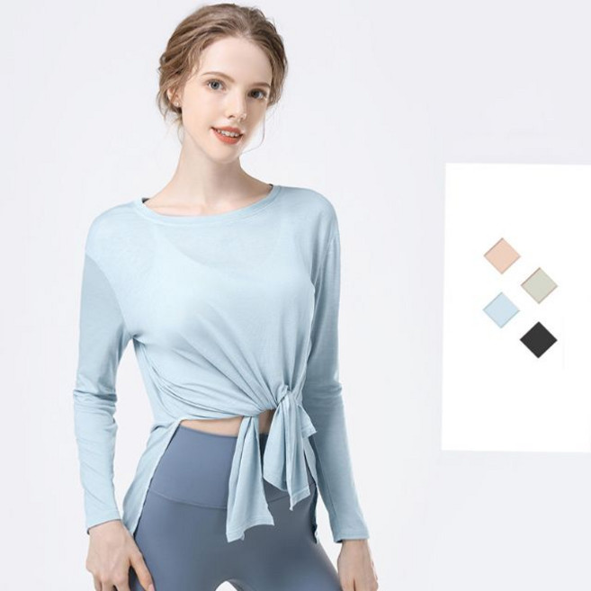 커버업 상의 티셔츠 요가복 긴팔티 여성 트레이닝복 gfo*096Rn