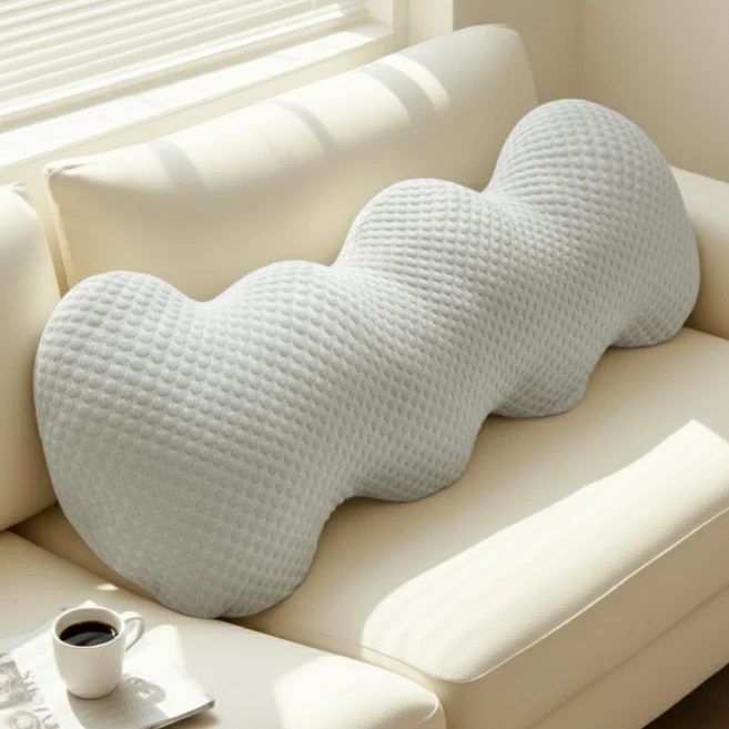 아노리빙 구름 냉감 바디필로우 인체공학 모찌 롱쿠션, 쿨그레이