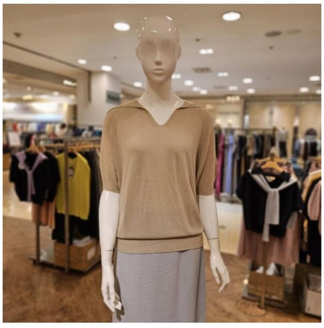 세컨스킨 HCWST51235124 홀가먼트 오픈카라 반팔니트