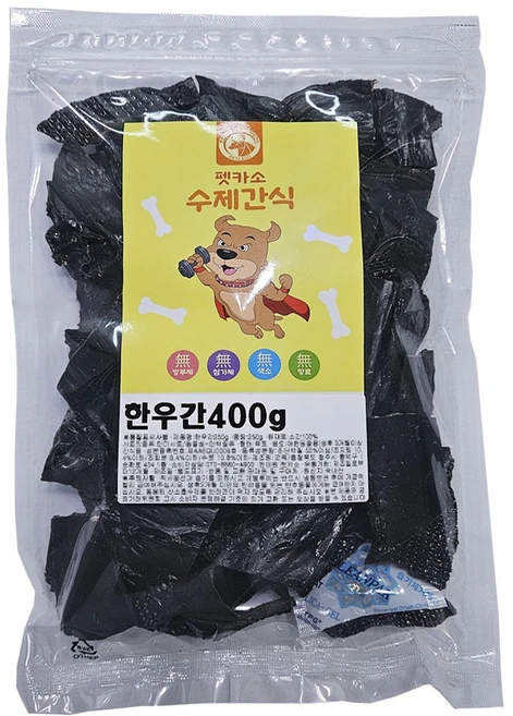 펫카소 대용량 강아지 수제간식 국내산 무방부제 한우간, 1개, 400g, 소간 - 쿠팡