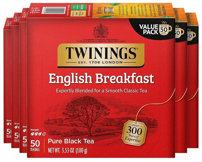Twinings 버라이어티 팩 잉글리시 브렉퍼스트 얼 그레이 아이리쉬 레이디 카페인 홍차 티백 20개 (4팩), English Breakfast 231124