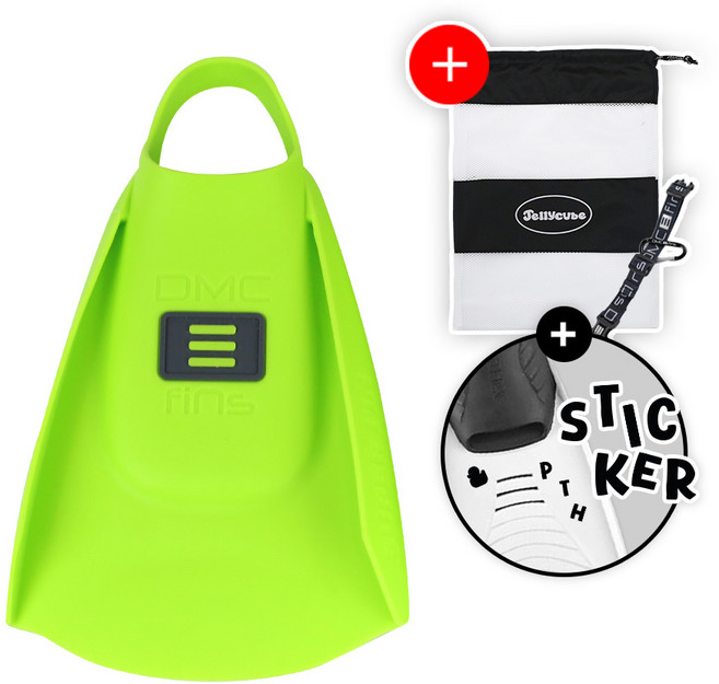 DMC SUPER FIN 슈퍼핀 숏핀 수영 오리발 (LIME) 숏핀가방