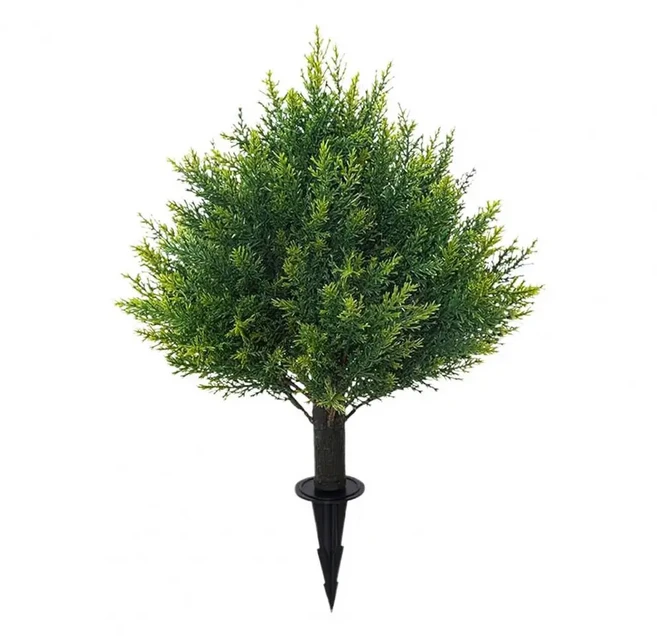 실내 가을 추수감사절 할로윈 장식을 위한 스파이크 박스우드 볼 가짜 관목 UV 저항 식물이 있는 야외용 FAJUNZH 인공 토피어리 덤불 (시더 트리), FAJUNZH 스파이크가 있는 야외용 인공 장식용 덤불