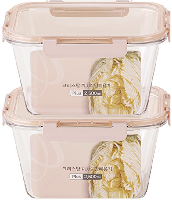 오븐글라스 내열 강화유리 밀폐용기 세트 (전자렌지사용가능), 1개, (2종) 2500ml x 2개