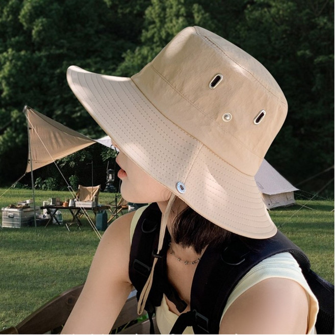 다로엘 남녀공용 자외선차단 등산모자 아웃도어 캠핑 낚시 대두, 리넨베이지