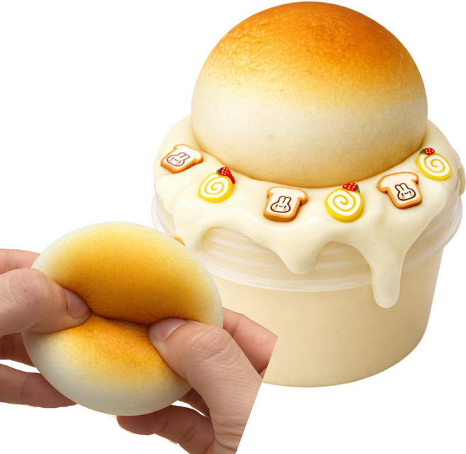 말랑코코 슬라임 모닝빵 말랑이 슬라임 스퀴시 포함, 1개, 265g, 베이지