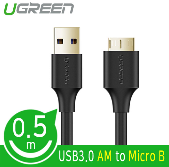 Ugreen USB3.0 AM-Micro B 케이블 0.5m/U-10840/마이크로B 단자/5Gbps 전송속도/외장하드 4TB 지원/3, 1개
