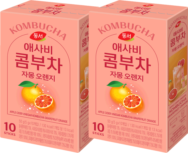 동서 애사비 콤부차 자몽 오렌지 10T, 20개