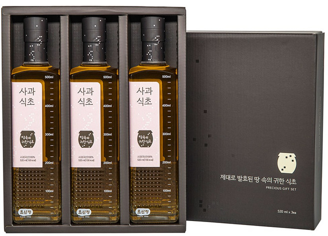 사과식초 선물세트(520ml) / 여자한테 추천 식초 / 초산정 한상준 식초, 1개, 520ml
