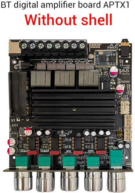 ZK-APTX1 블루투스 디지털 파워 앰프 보드 2.1 채널 서브우퍼 사운드 모듈 오디오 QCC3034 TPA3221, 01 Without shell