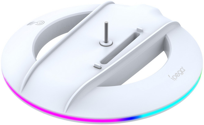 ipega PS5 Slim/Pro 直立架 RGB燈條底座, 白色, 1個, PG-P5S021W