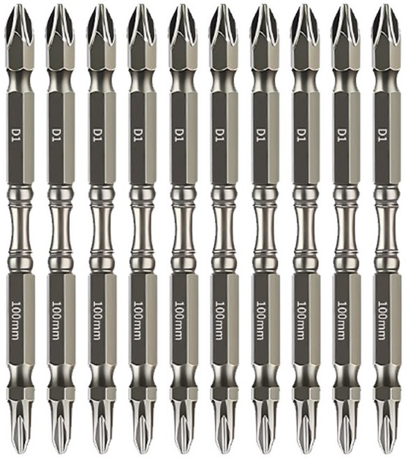 wrikri D1 고경도 양용 양날 십자 드릴 비트, 10개, 100mm