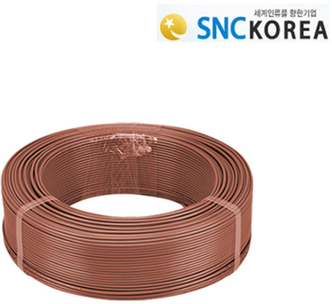 에스엔씨코리아 전기자재 접지선 전기선 HIV 단선 1.5SQ 갈색 100M, 1개