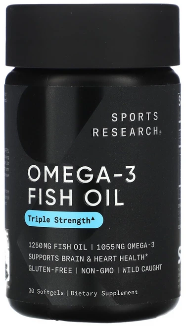 스포츠리서치 트리플 스트렝스 오메가-3 피쉬 오일 1250mg 소프트젤, 30정 - 쿠팡
