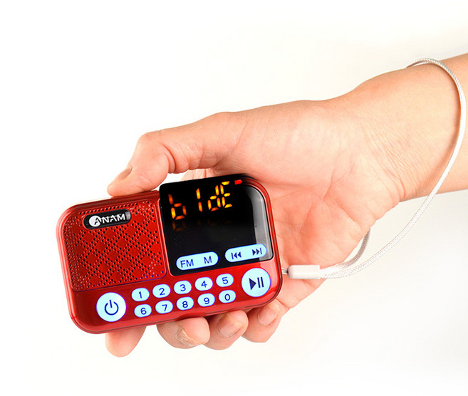 아남 휴대용 MP3 스피커, 레드, ATX-20