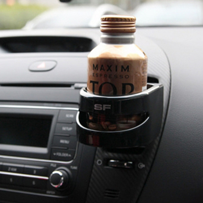 차량 송풍구 컵홀더 음료꽂이 디퓨저 거치대, 블랙, 1개