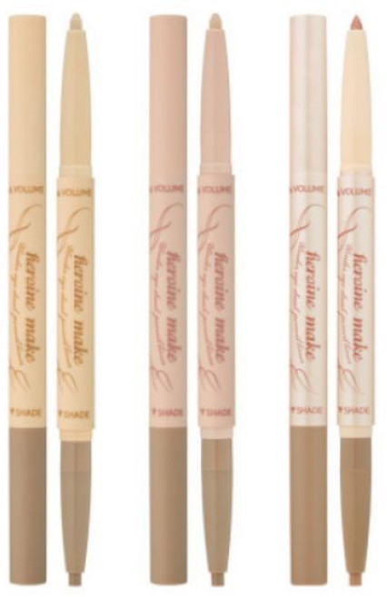 키스미 히로인메이크 언더 아이 듀얼 펜슬 라이너, 01내추럴볼륨, 1개