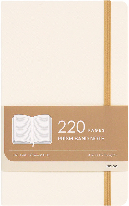 인디고 프리즘 220 A5 양장 밴드 라인 유선 노트, 1개, 크림