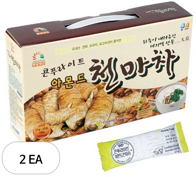 오양식품 콘푸라이트 아몬드 천마차, 21g, 30개입, 2개