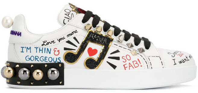 돌체앤가바나 포르토피노 아플리케 스니커즈