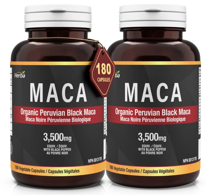 블랙마카 3500mg 180식물성캡슐 페루산 black maca 허바 캐나다, 2개, 180정 - 쿠팡