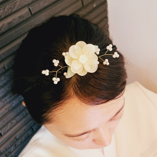 BEEU 비유 해당화 한복 댕기머리띠 / 명절 설 추석 돌잔치 결혼식 예식 국악 여성 여아 성인 한복 머리띠 머리장식 장신구 헤어장식 헤어악세사리 헤어액세서리