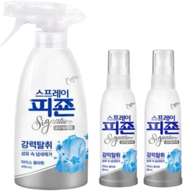 스프레이피죤 섬유탈취제 시그니처 아이스플라워 490ml+80ml x 2개, 490ml