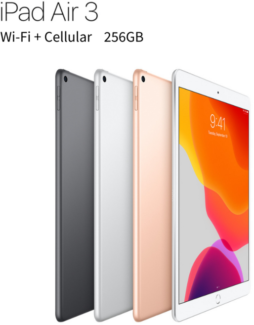 애플 아이패드 에어 3세대 10.5 Wi-Fi+Cellular (애플호환펜슬+케이스+필름+8핀케이블), 256GB, 골드