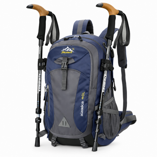 핫쏘잇 가벼운 40L 대용량 등산가방, 네이비