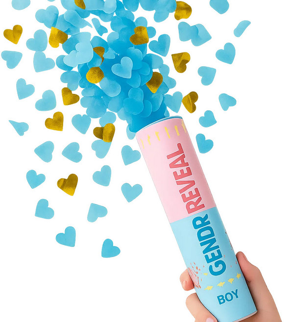 이벤트홀릭 젠더리빌 컨페티 폭죽 세트 성별공개 베이비샤워 파티용품, 01.[단품]블루, 1개