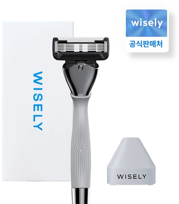 와이즐리 면도기 스타터 세트, 1세트, PRO (깔끔한 면도), 슬레이트 그레이 - 쿠팡