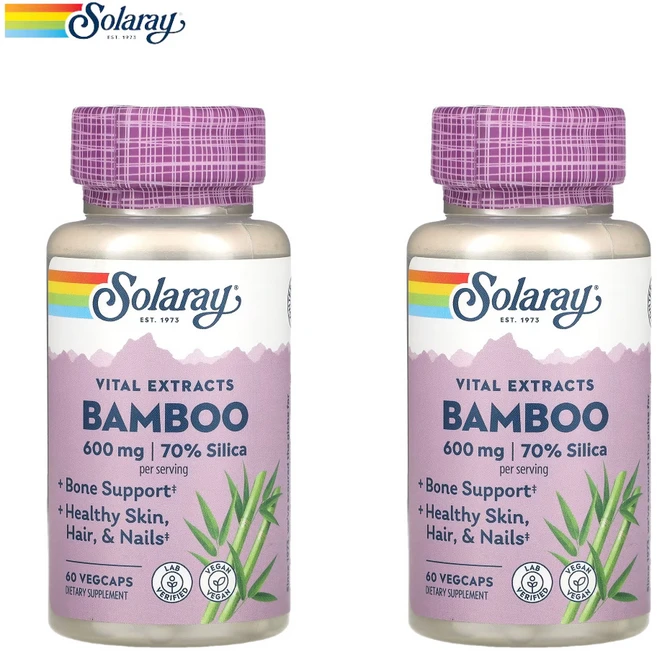 Solaray Vital Extracts Bamboo 600mg 60캡슐 2개 - 쿠팡