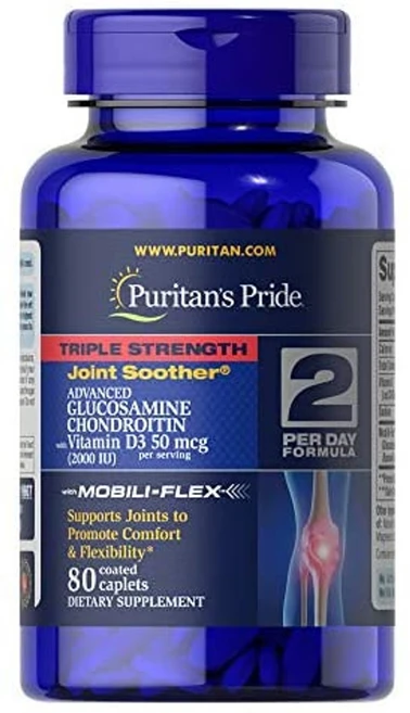트리플 스트렝스 조인트 글루코사민 콘드로이틴 비타민 d3 써포트, 80개입x한 병, 1개 - 쿠팡