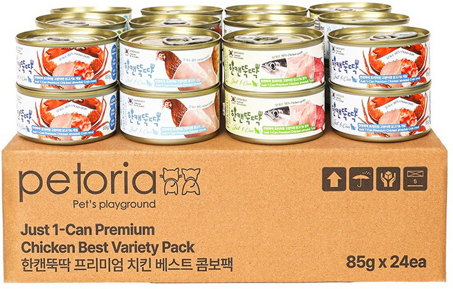 한캔뚝딱 혼합 3종 콤보팩 고양이 습식 주식 캔, 85g, 24개, 치킨베스트(닭고기/닭&참치/닭&게살)