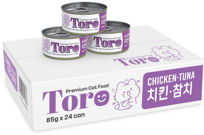 토로 고양이캔, 24개, 85g, 치킨+참치