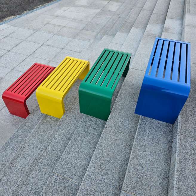 무지개 인테리어 철제 야외 벤치 (60cm)