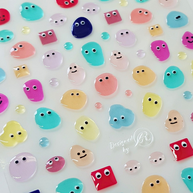 토모니 엠보 물방울 덩어리 젤리 스티커 to2954, 1개