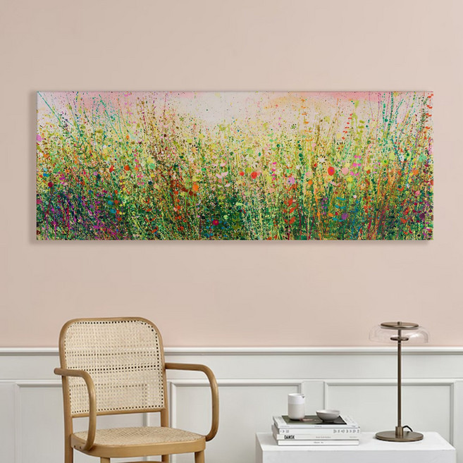 풍경 추상화 와이드 화사한 꽃그림 거실 카페 인테리어 대형 캔버스액자 15종 1-8 집들이 선물 벽장식소품 꽃, 06.어텀그린필드