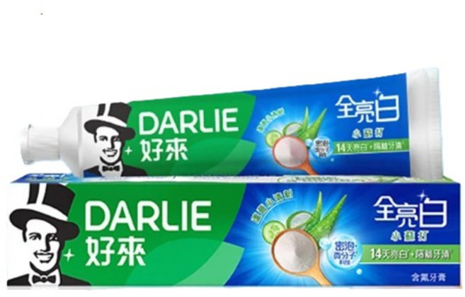 DARLIE 好來 全亮白小蘇打蘆薈小清新牙膏 清新口氣 亮白牙齒 含氟配方, 140公克, 1個