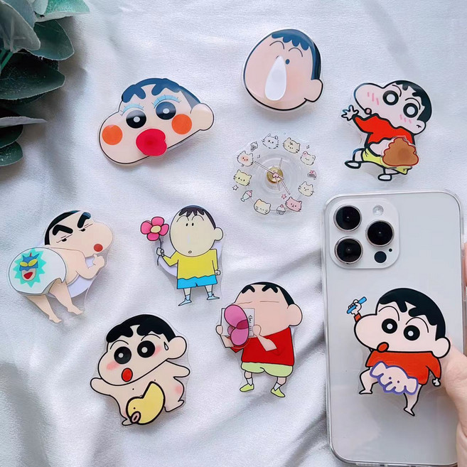 미블룸 맹구 콧물 짱구 코끼리 회전 시리즈 거치대 맥세이프 부착형 그립 스마트 톡, 1개, 액션가면 짱구  맥세이프